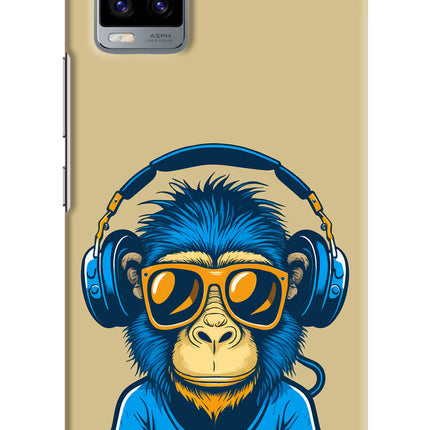 Monkey Headphone Vivo V20 Hard Case Back Cover by Casekaro