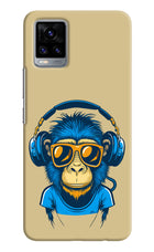 Monkey Headphone Vivo V20 Hard Case Back Cover by Casekaro