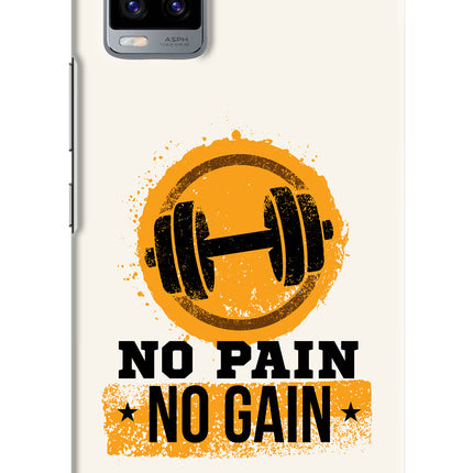No Pain No Gain Vivo V20 Hard Case Back Cover by Casekaro