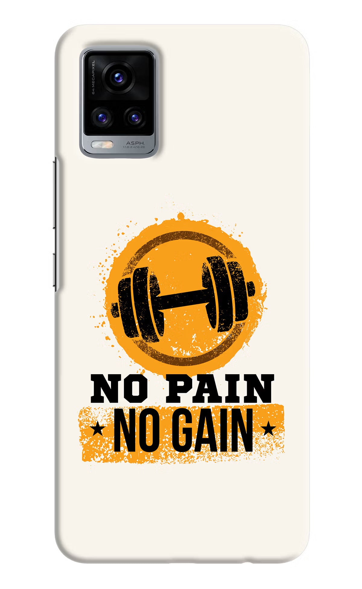 No Pain No Gain Vivo V20 Hard Case Back Cover by Casekaro