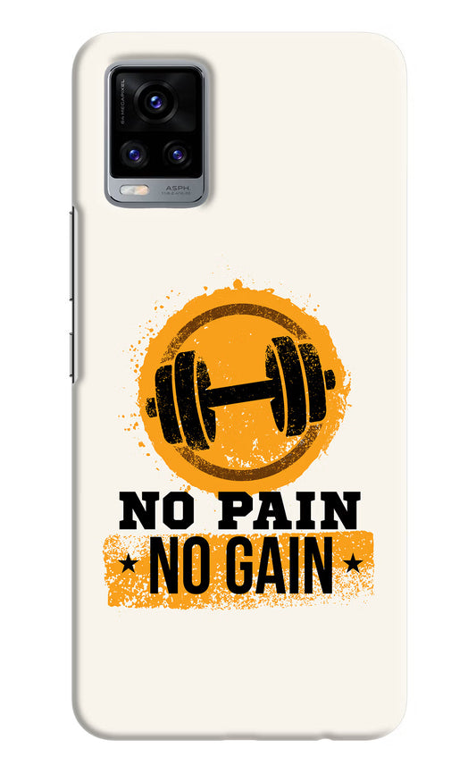 No Pain No Gain Vivo V20 Hard Case Back Cover by Casekaro