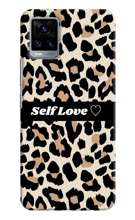 Leopard Print Self Love Vivo V20 Hard Case Back Cover by Casekaro