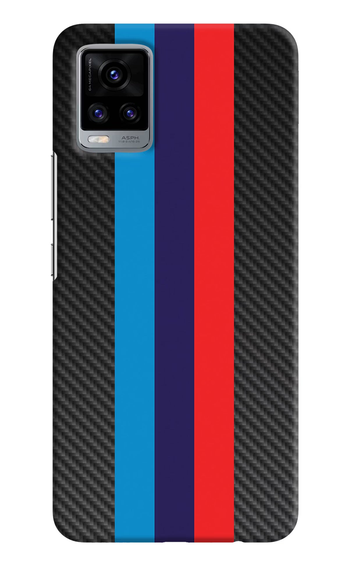 BMW Stripes Pattern Vivo V20 Hard Case Back Cover by Casekaro