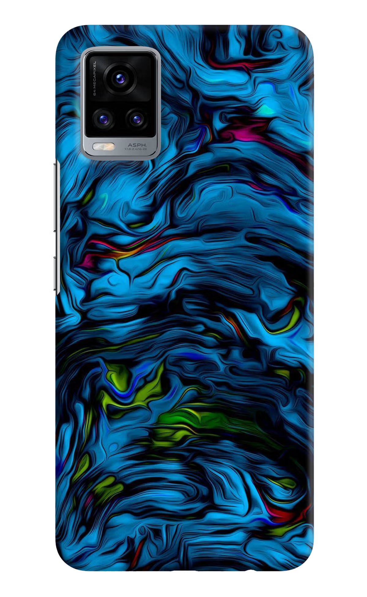 Dark Blue Abstract Vivo V20 Hard Case Back Cover by Casekaro