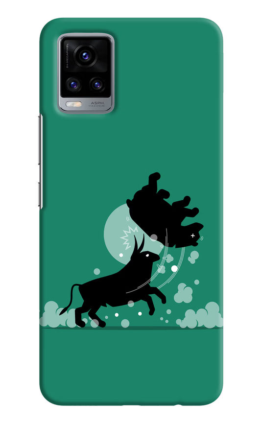 Bull Conqueror Vivo V20 Hard Case Back Cover by Casekaro