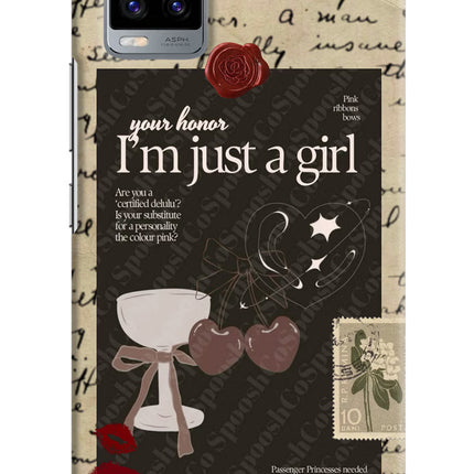 I am just a girl Vivo V20 Hard Case Back Cover by Casekaro