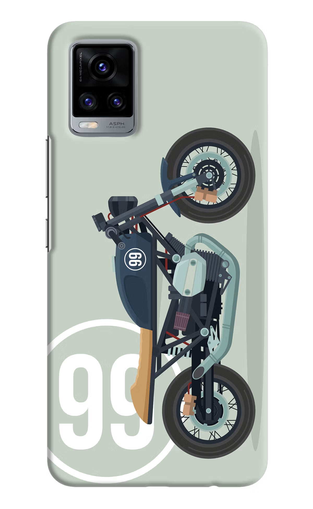 Classic Cafe Racer 99 Vivo V20 Hard Case Back Cover by Casekaro