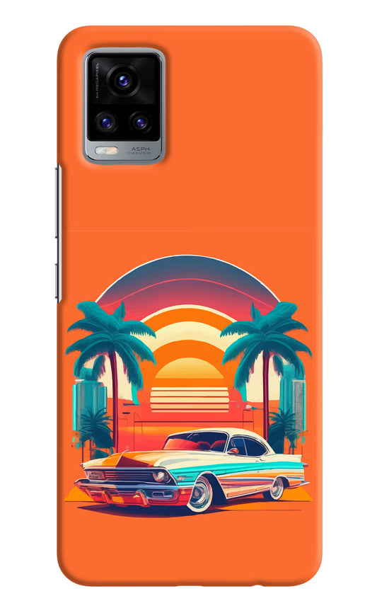 Palm Drive 80s Vivo V20 Hard Case Back Cover by Casekaro