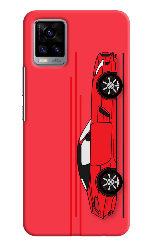 Red Velocity Vivo V20 Hard Case Back Cover by Casekaro