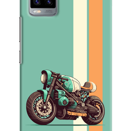 Striped Moto Drift Vivo V20 Hard Case Back Cover by Casekaro
