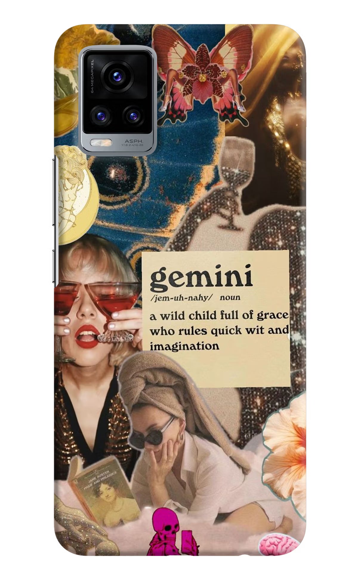 Gemini Zodiac Vivo V20 Hard Case Back Cover by Casekaro