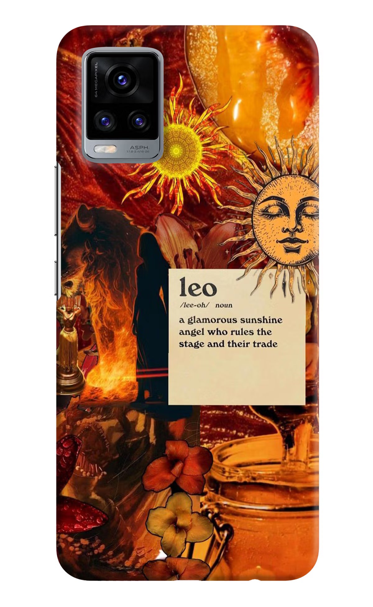 Leo Zodiac Vivo V20 Hard Case Back Cover by Casekaro