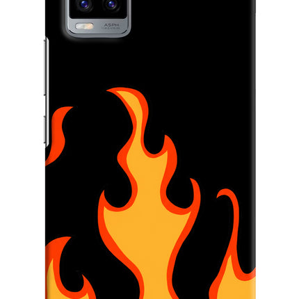 Fired Up – Black Vivo V20 Hard Case Back Cover by Casekaro
