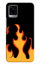 Fired Up – Black Vivo V20 Hard Case Back Cover by Casekaro
