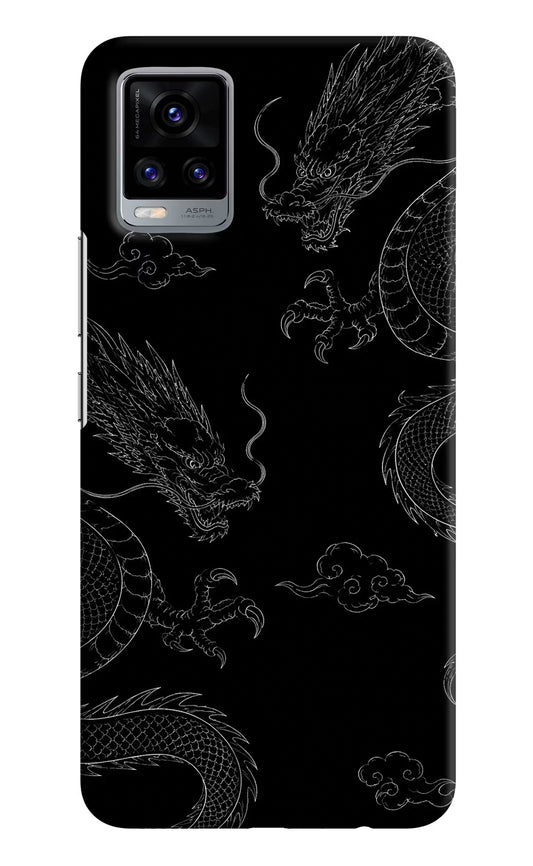 Twin Dragons Vivo V20 Hard Case Back Cover by Casekaro