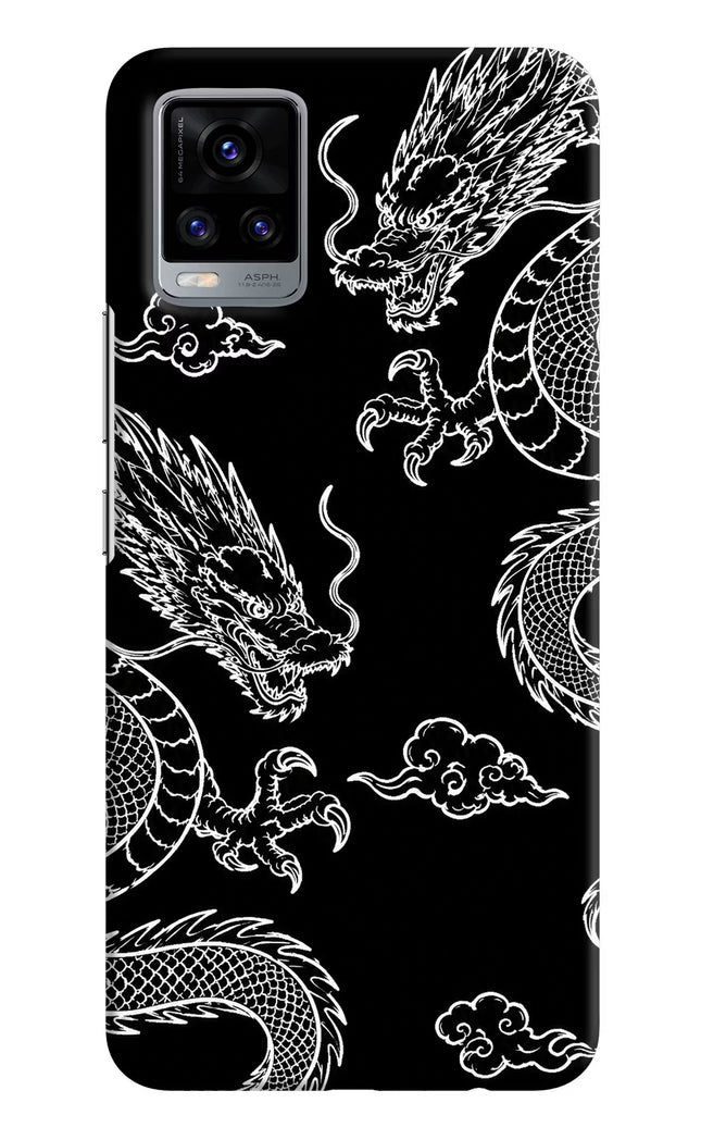 Twin Dragons Vivo V20 Hard Case Back Cover by Casekaro