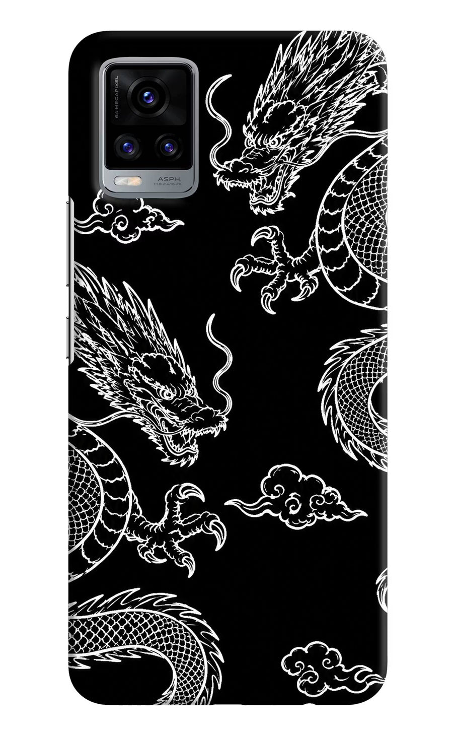 Twin Dragons Vivo V20 Back Cover, Hard case