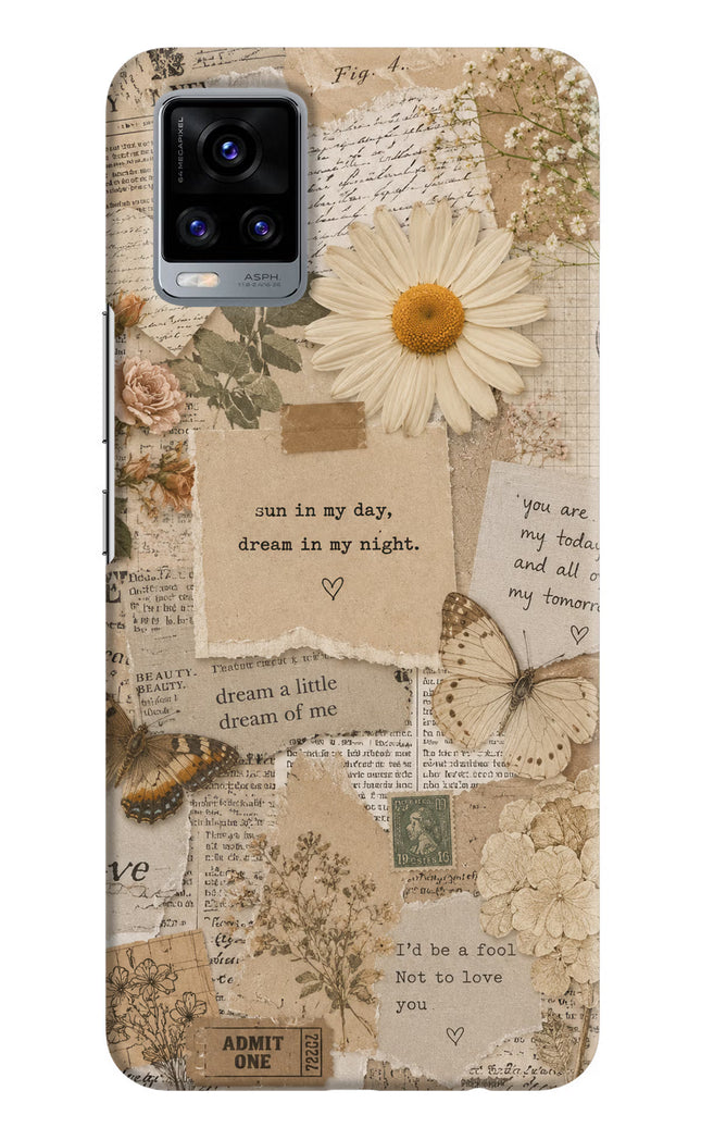 Vintage case Vivo V20 Hard Case Back Cover by Casekaro
