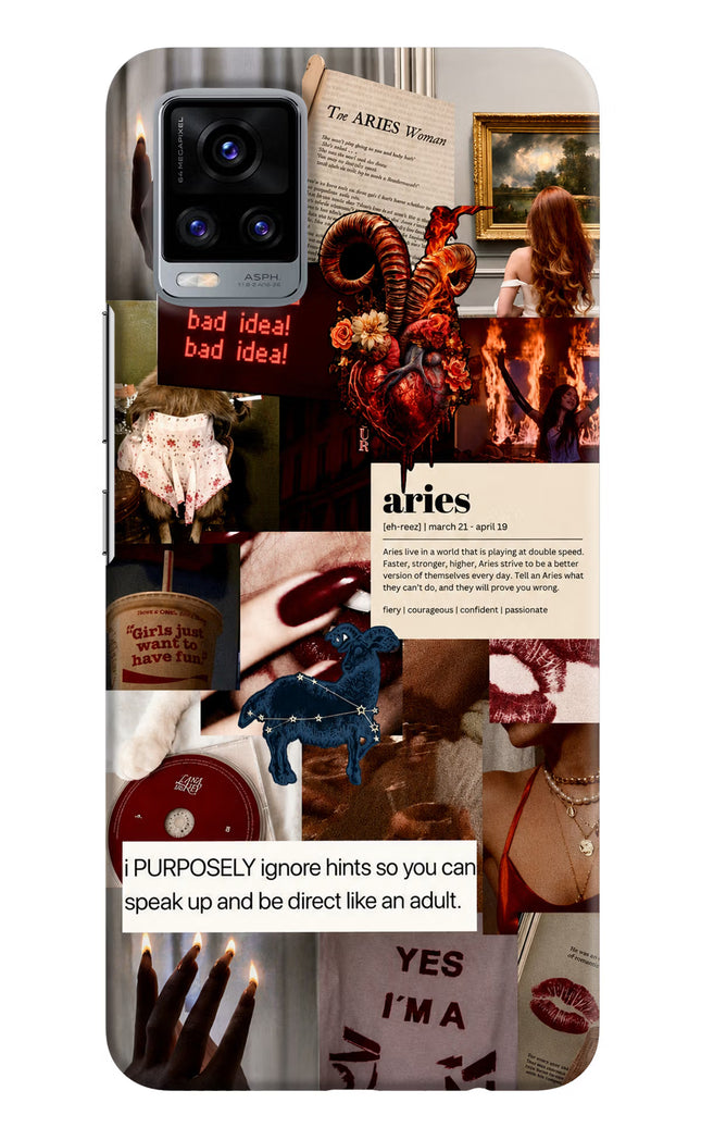 Zodiac Aries Vivo V20 Hard Case Back Cover by Casekaro