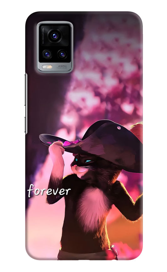 Forever Cat Vivo V20 Hard Case Back Cover by Casekaro