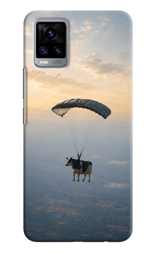 Skydiving Cow Vivo V20 Hard Case Back Cover by Casekaro