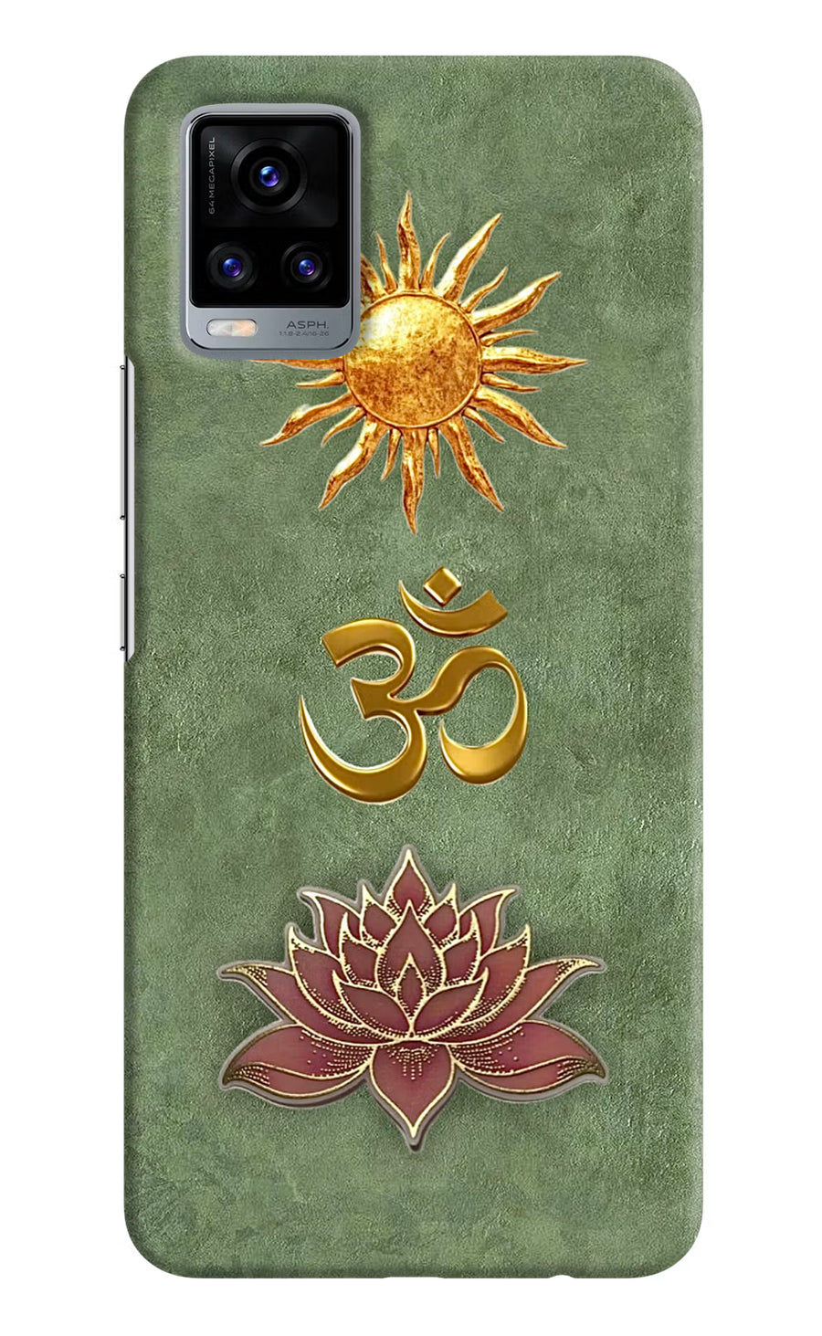 Om & Lotus Vivo V20 Back Cover, Hard case