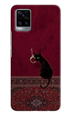 Midnight Cat Vivo V20 Hard Case Back Cover by Casekaro