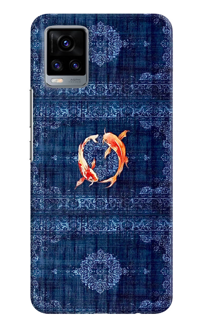Koi Blue Vivo V20 Hard Case Back Cover by Casekaro
