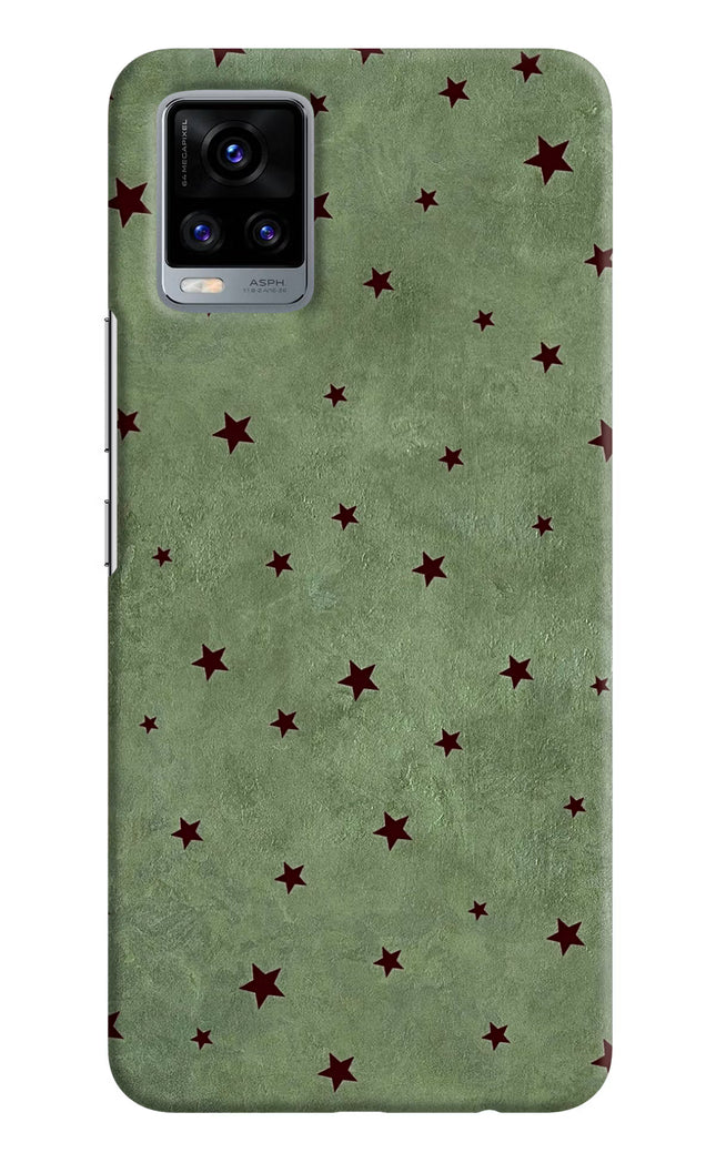 Green Stars Vivo V20 Hard Case Back Cover by Casekaro
