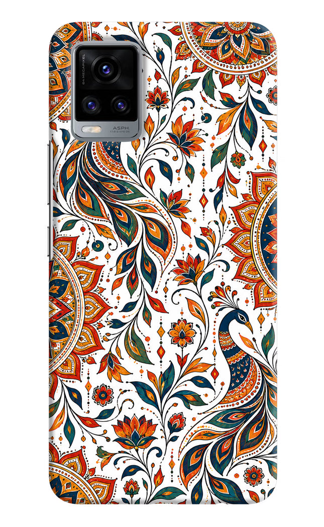 White Mayura Vivo V20 Back Cover