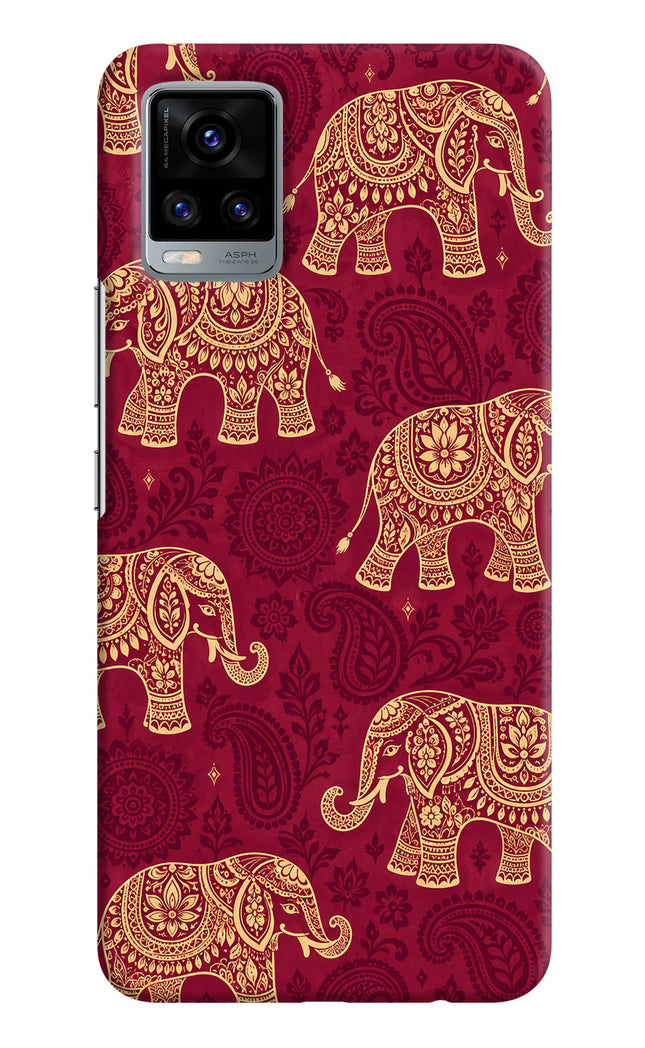 Maroon Elephant Vivo V20 Hard Case Back Cover by Casekaro
