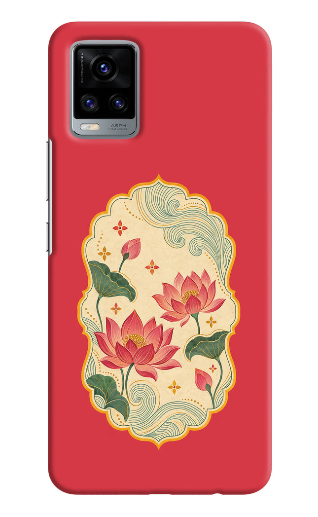 Pink Lotus Vivo V20 Hard Case Back Cover by Casekaro