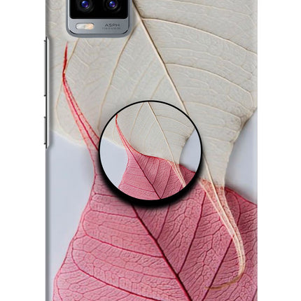 White Pink Leaf Vivo V20 Pop Case by Casekaro