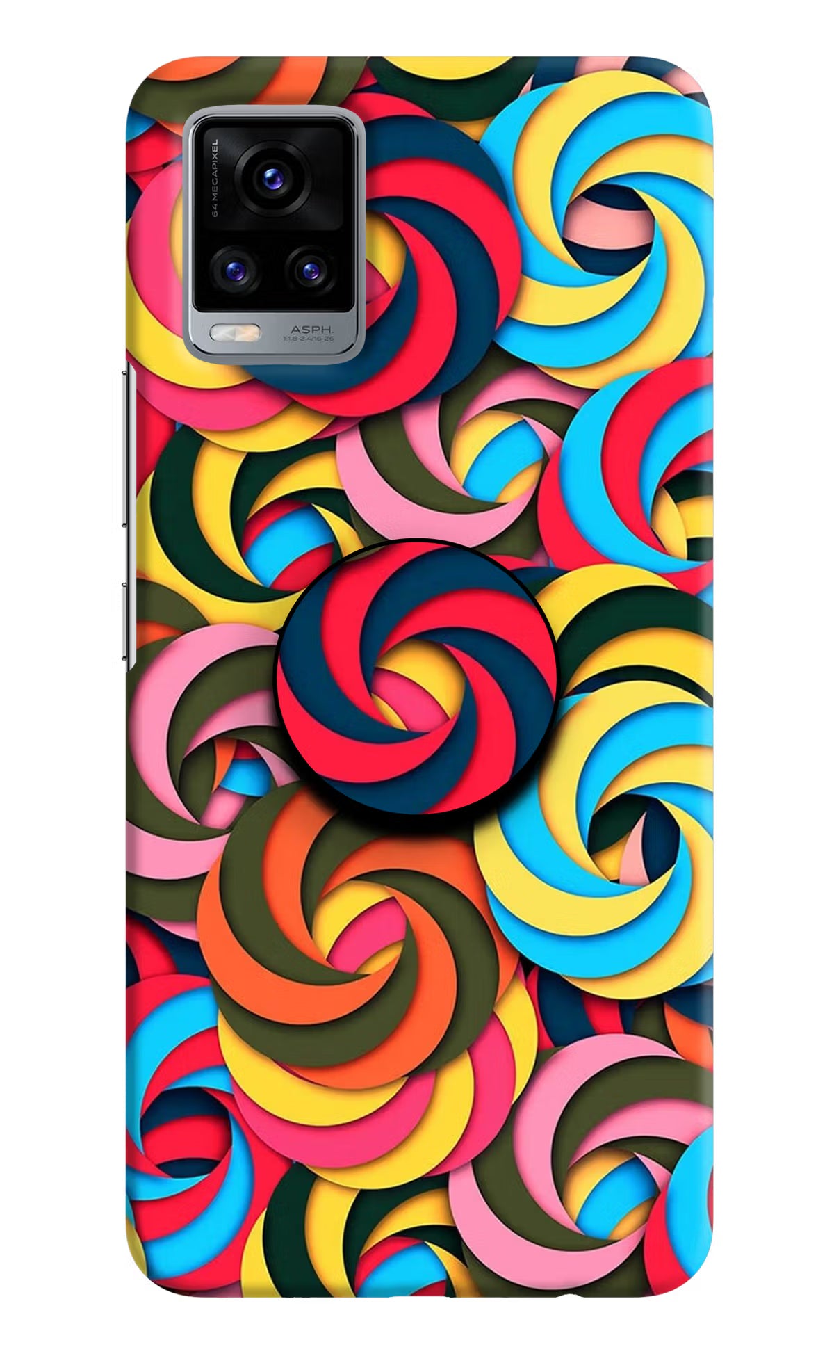 Spiral Pattern Vivo V20 Pop Case by Casekaro