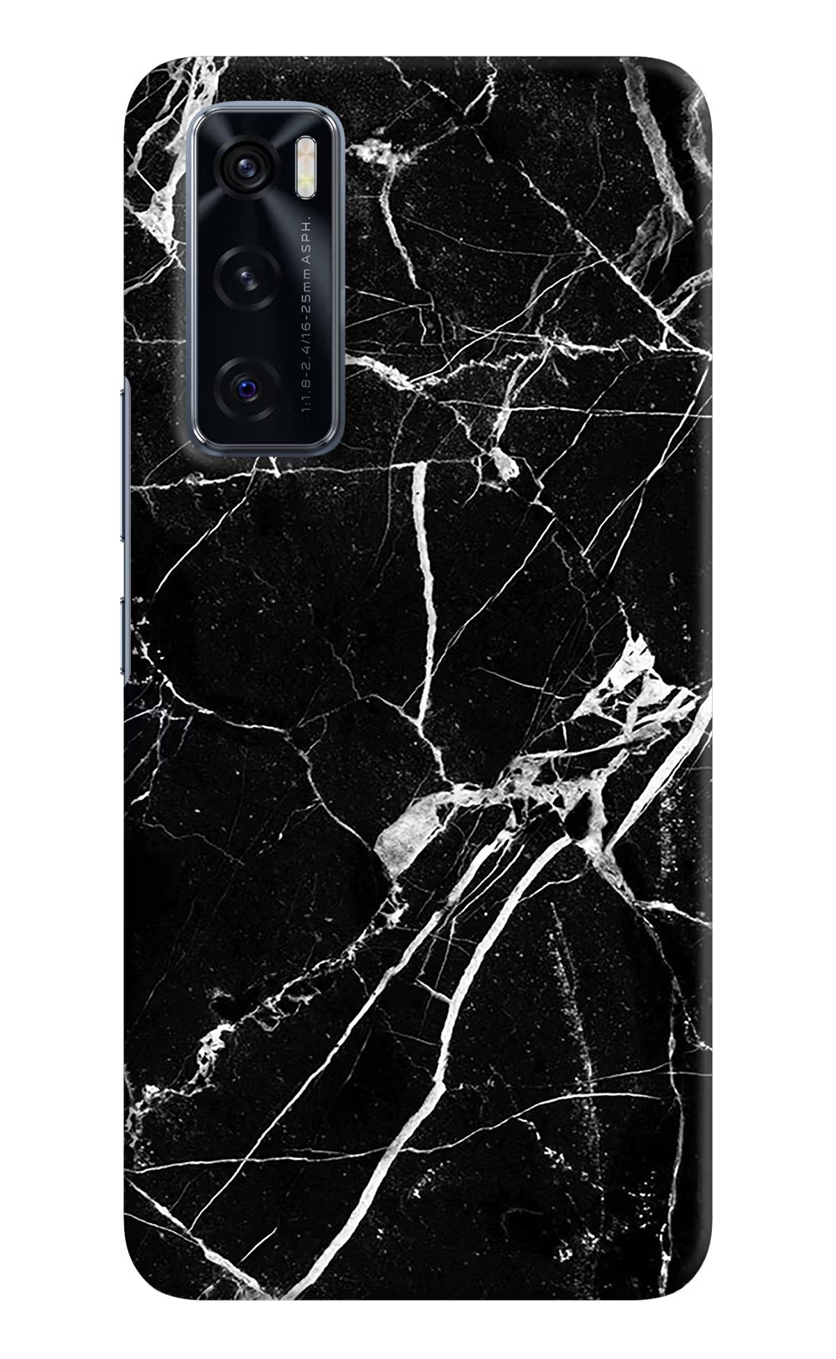Black Marble Pattern Vivo V20 SE Hard Case Back Cover by Casekaro