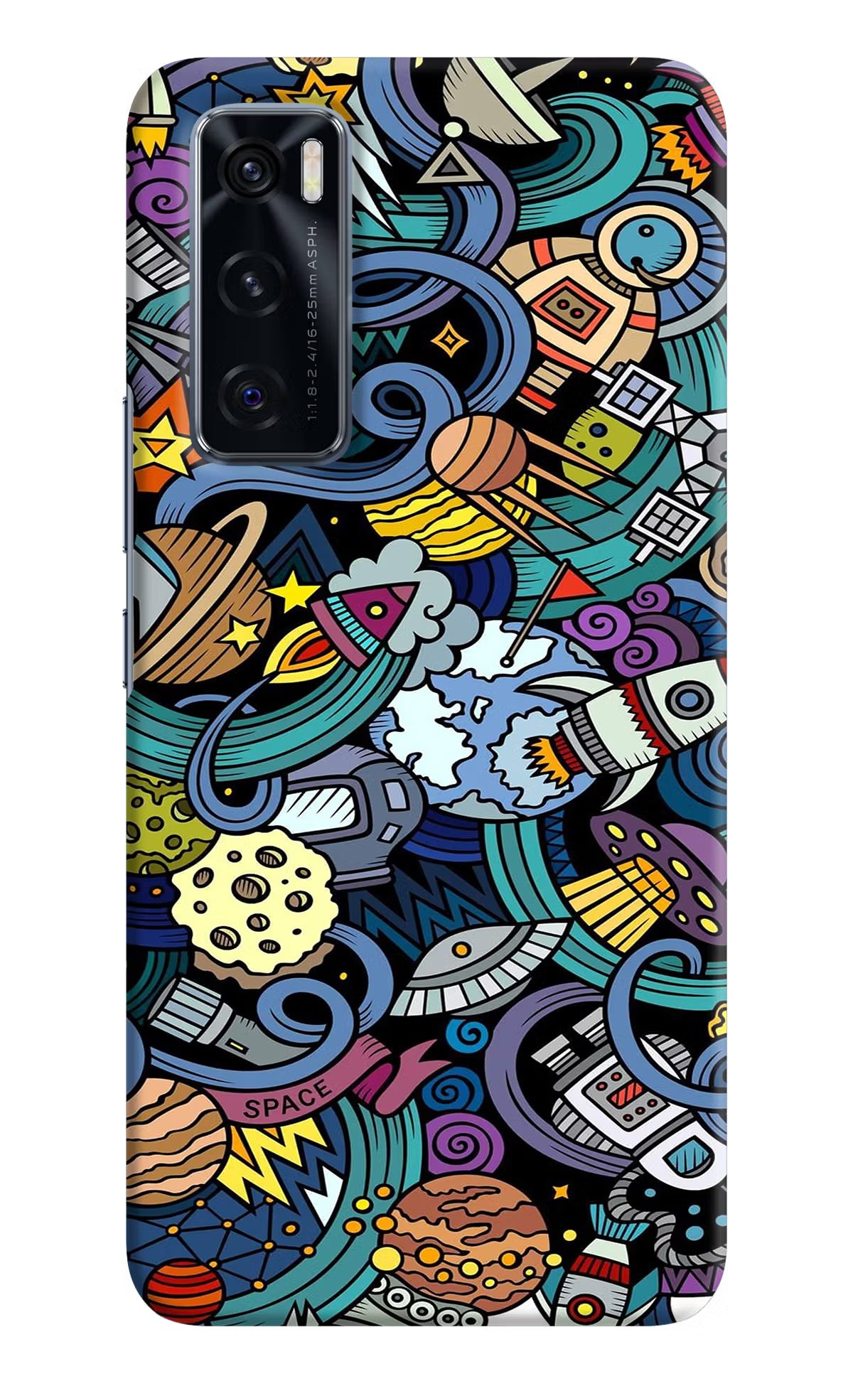 Space Abstract Vivo V20 SE Hard Case Back Cover by Casekaro