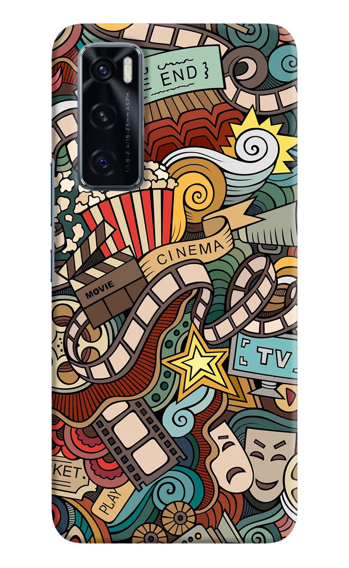 Cinema Abstract Vivo V20 SE Hard Case Back Cover by Casekaro