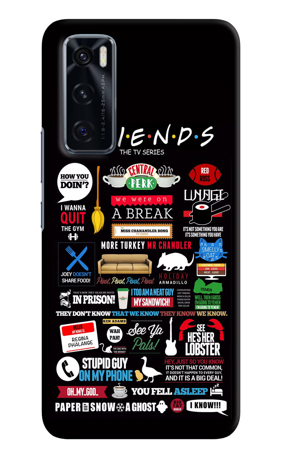 FRIENDS Vivo V20 SE Back Cover, Hard case