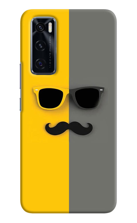 Sunglasses with Mustache Vivo V20 SE Back Cover