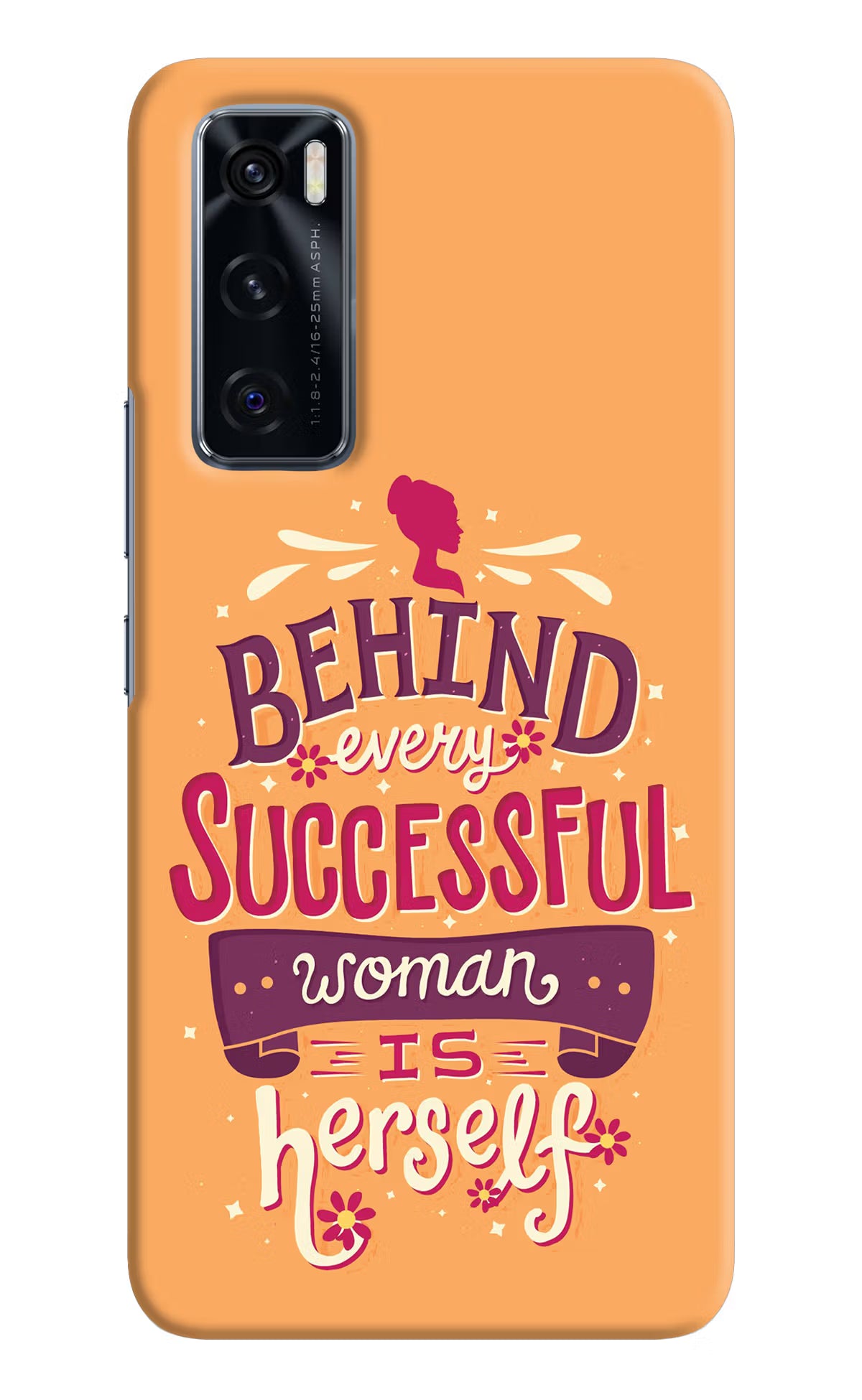 Behind Every Successful Woman There Is Herself Vivo V20 SE Hard Case Back Cover by Casekaro