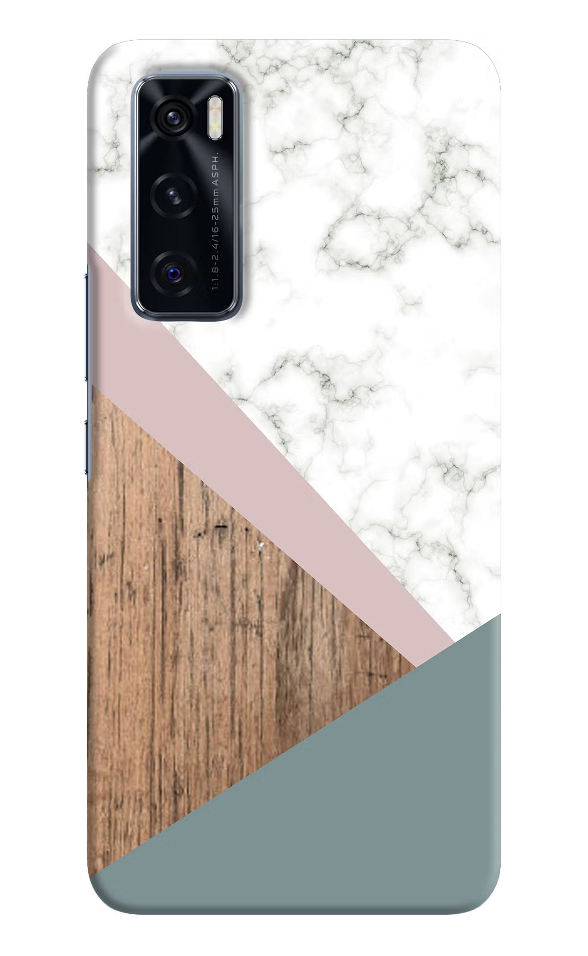 Marble wood Abstract Vivo V20 SE Hard Case Back Cover by Casekaro