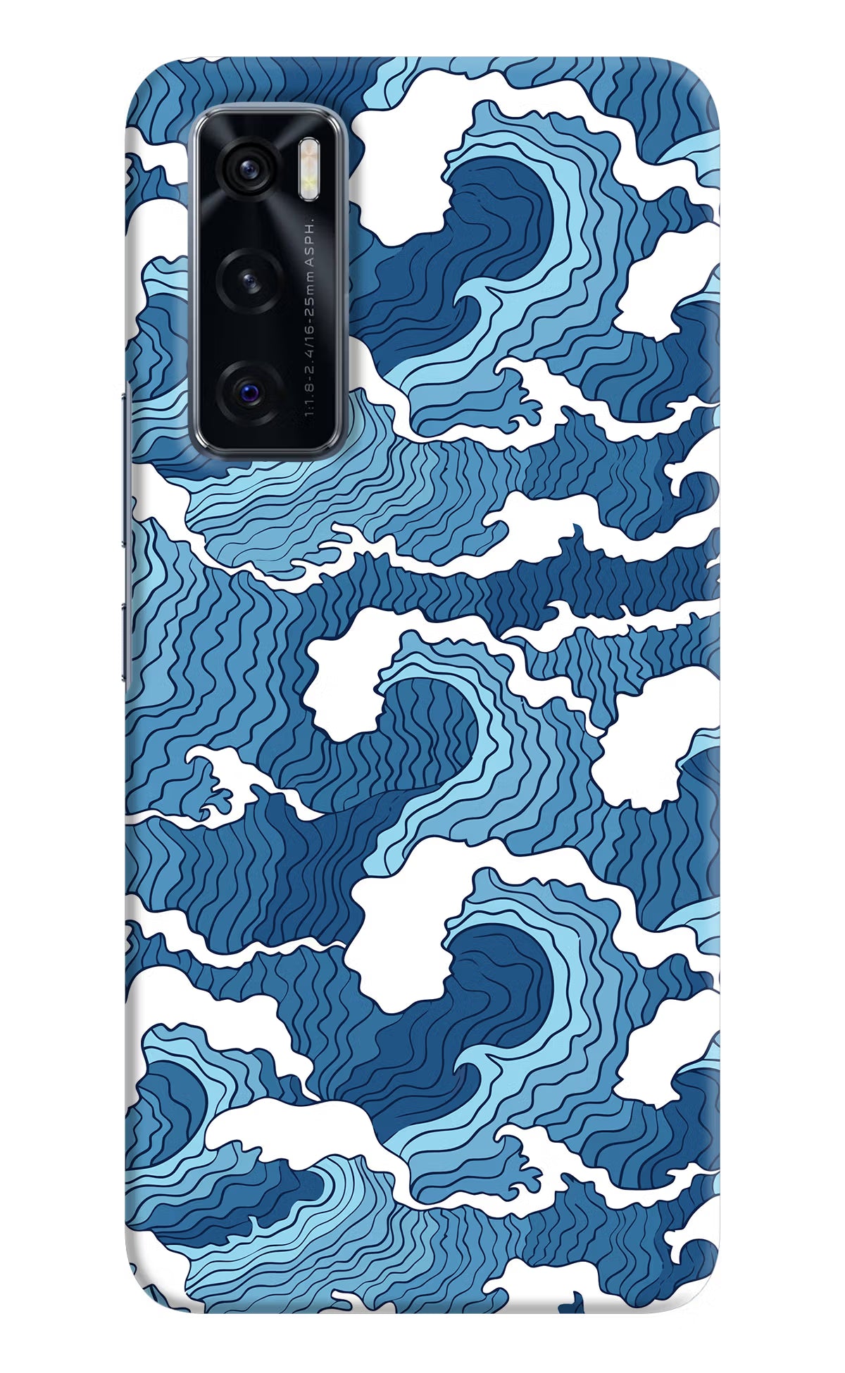 Blue Waves Vivo V20 SE Hard Case Back Cover by Casekaro