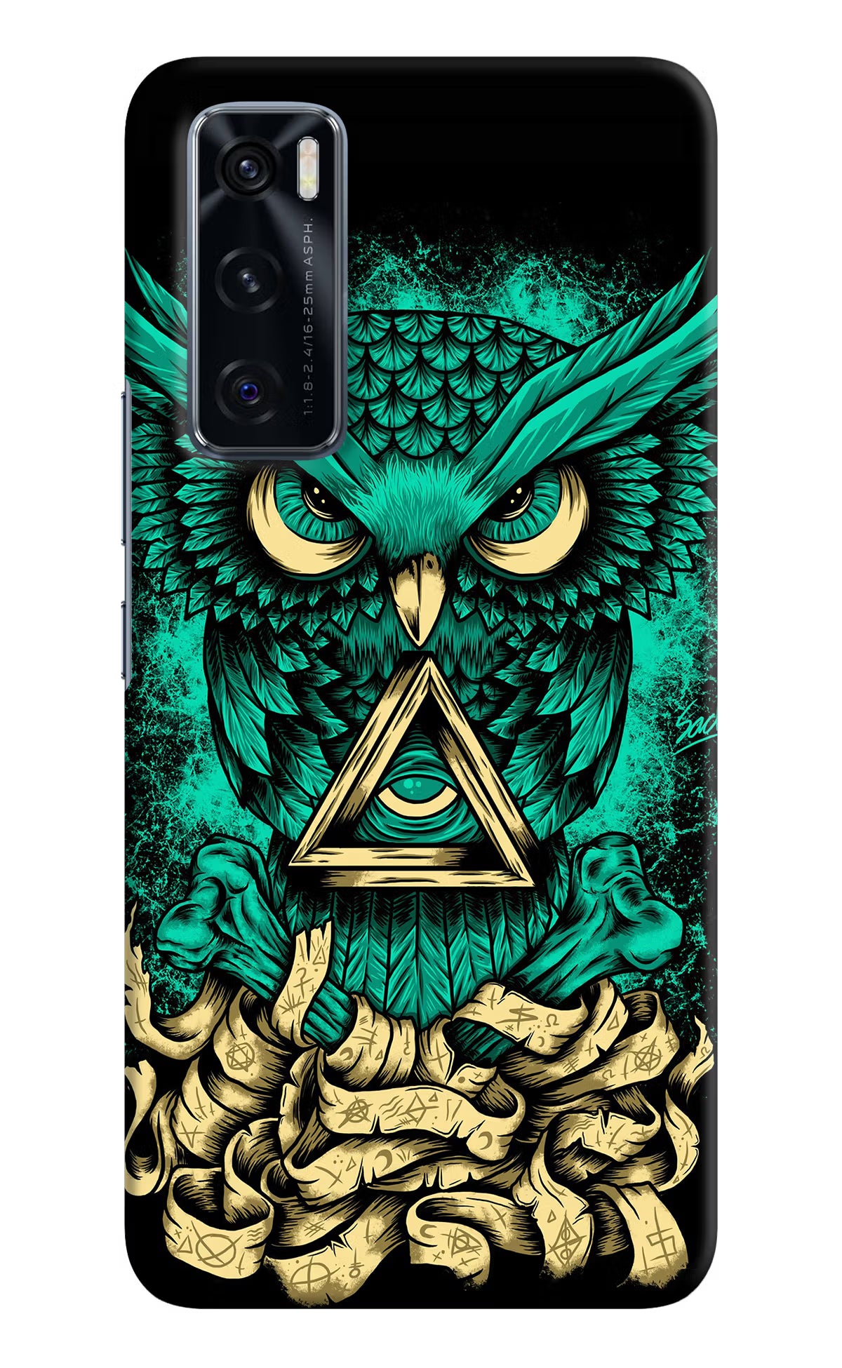 Green Owl Vivo V20 SE Hard Case Back Cover by Casekaro