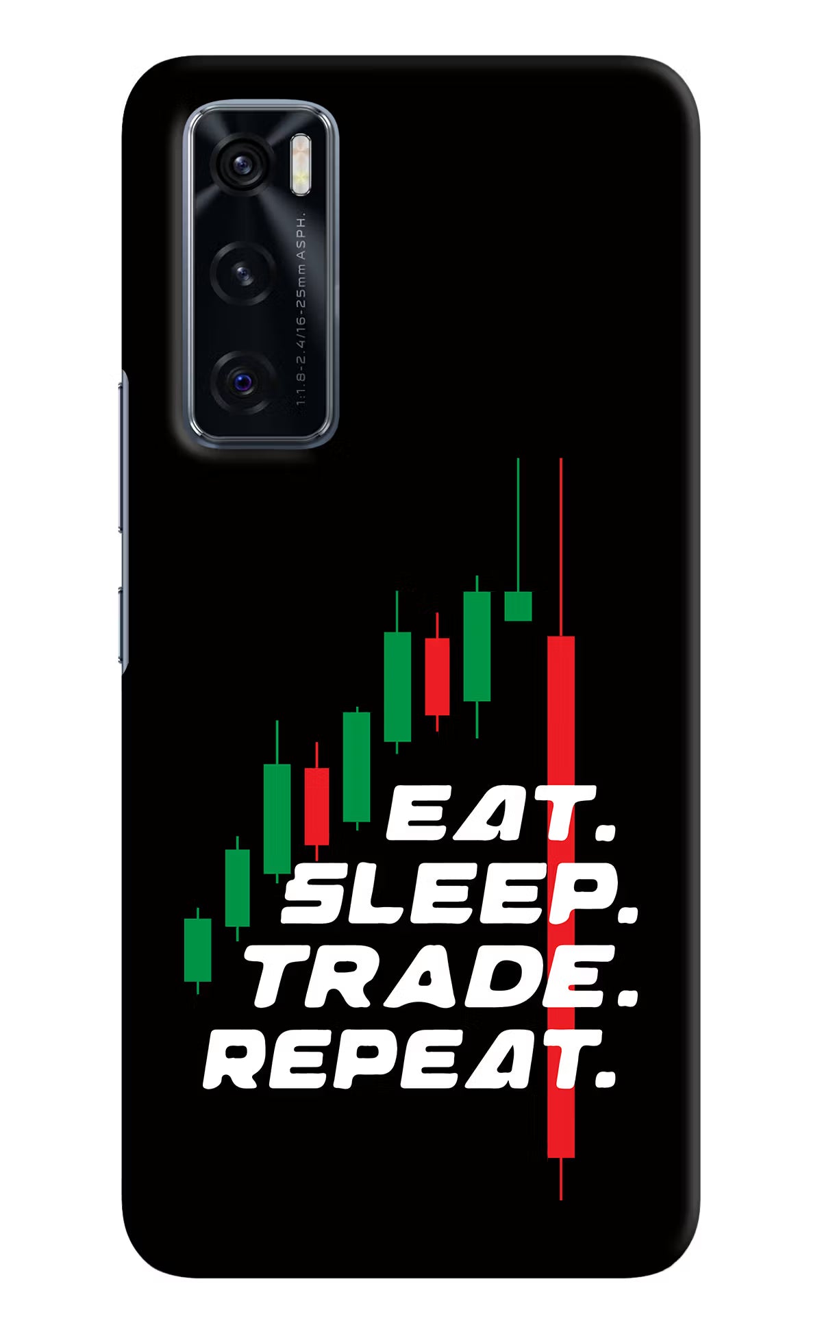 Eat Sleep Trade Repeat Vivo V20 SE Hard Case Back Cover by Casekaro
