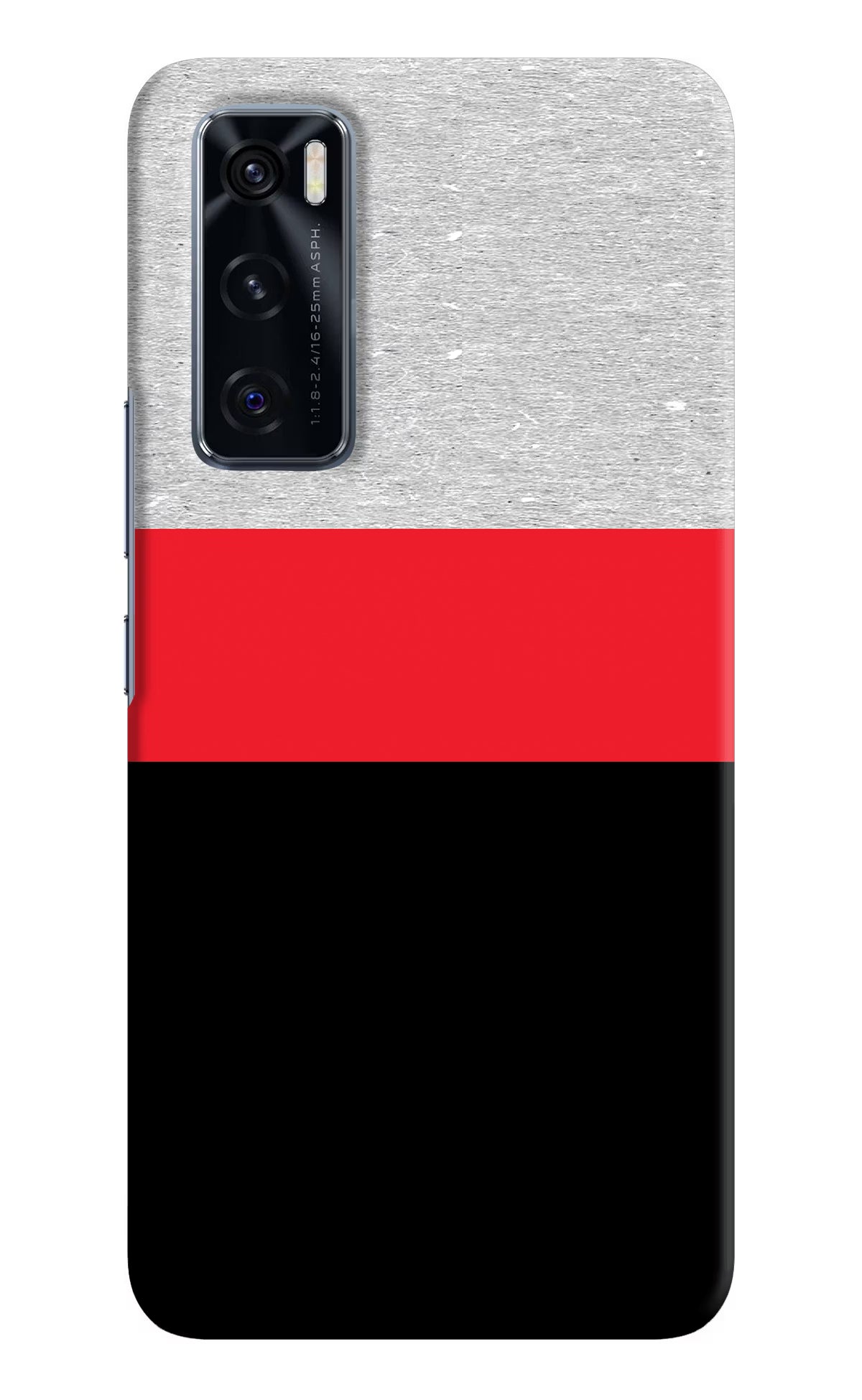 Tri Color Pattern Vivo V20 SE Hard Case Back Cover by Casekaro