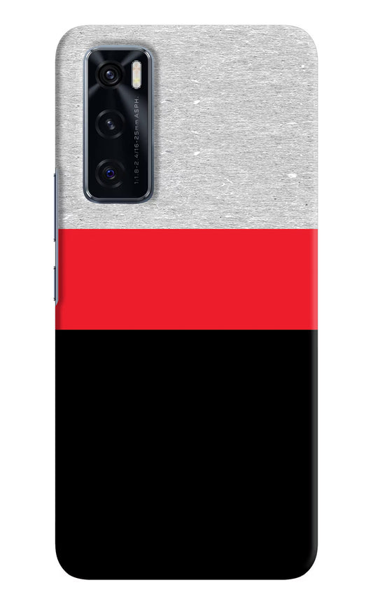 Tri Color Pattern Vivo V20 SE Hard Case Back Cover by Casekaro