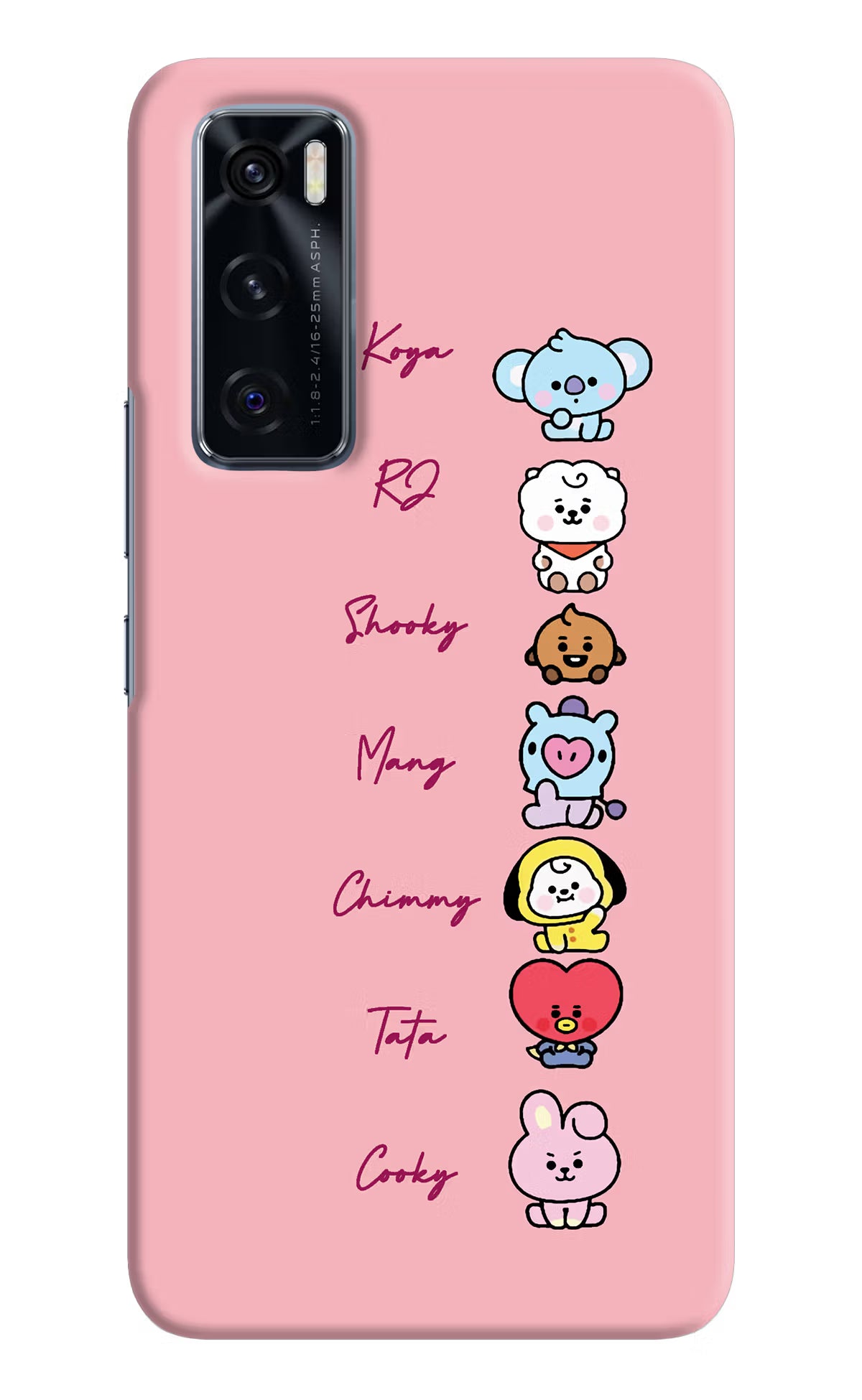 BTS names Vivo V20 SE Hard Case Back Cover by Casekaro