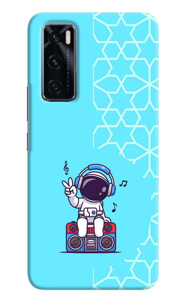 Cute Astronaut Chilling Vivo V20 SE Hard Case Back Cover by Casekaro