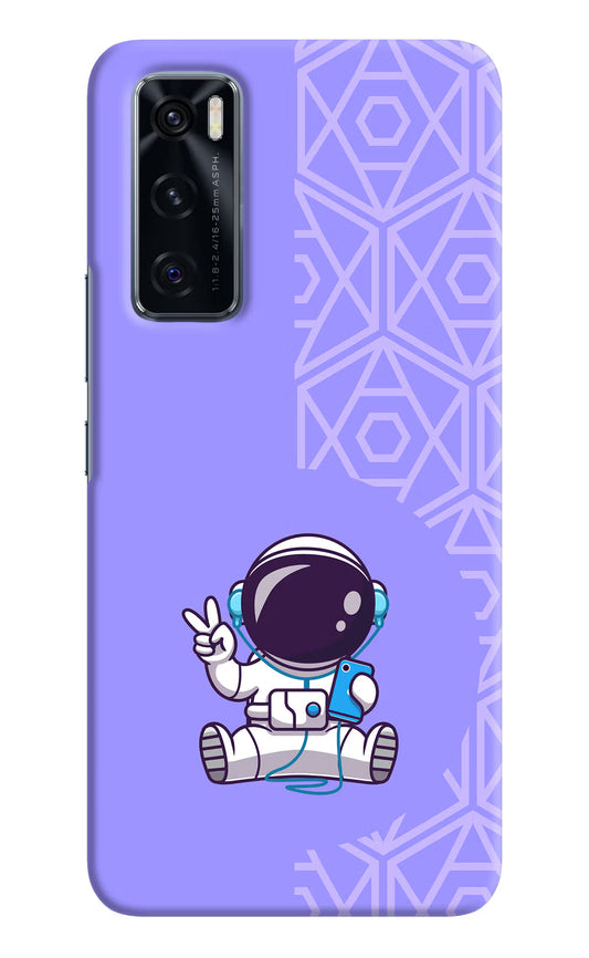 Cute Astronaut Chilling Vivo V20 SE Hard Case Back Cover by Casekaro