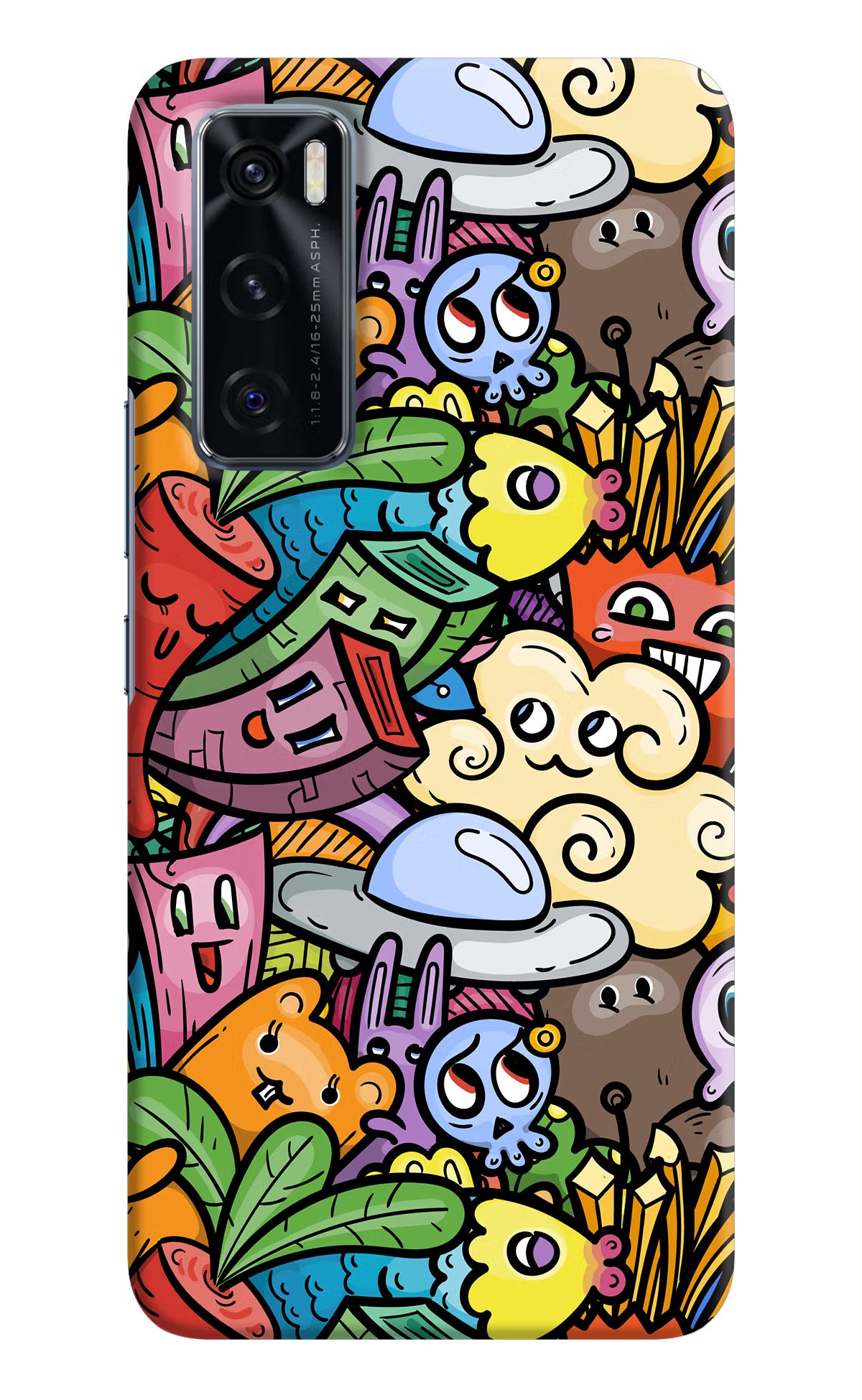Veggie Doodle Vivo V20 SE Hard Case Back Cover by Casekaro